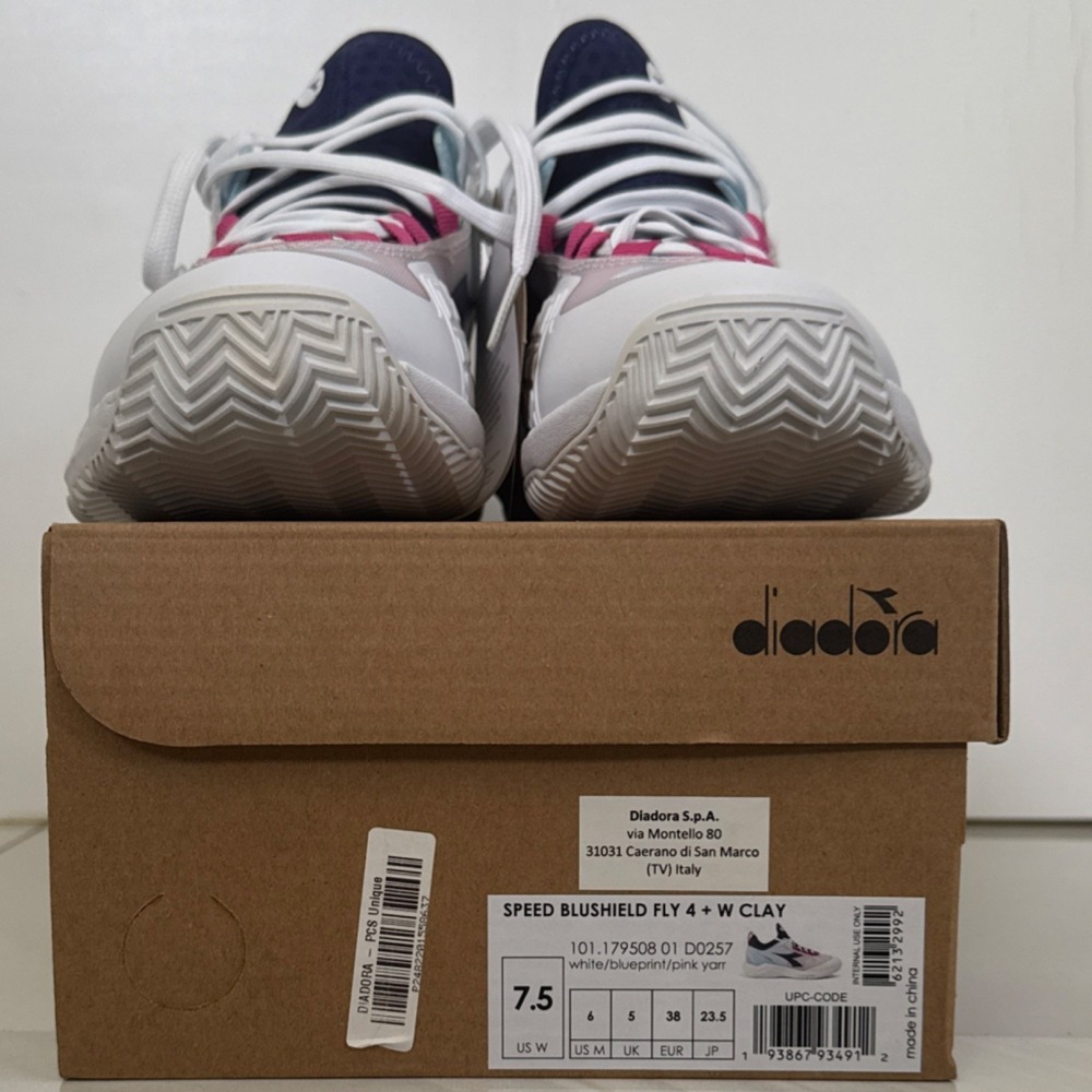 Diadora Women Tennis Shoes Speed Blushield Fly 4 AG Clay White/Navy/Pink US 7.5 - Picture 2 of 8
